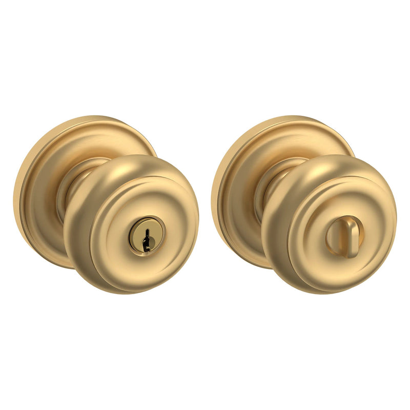 Baldwin Estate 5210 Keyed Colonial Knob with Classic Rose in Vintage Brass finish