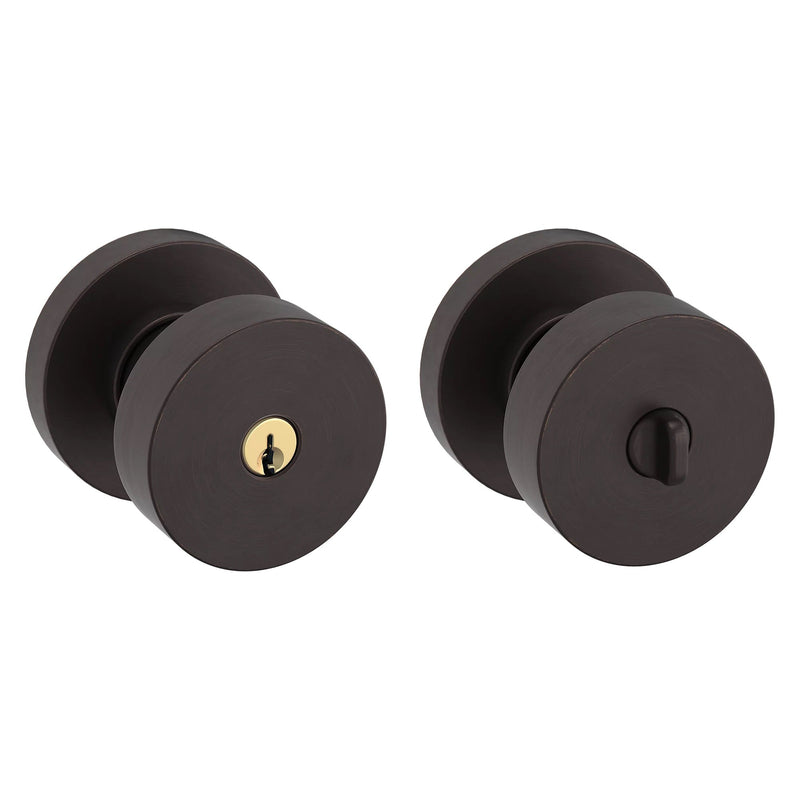 Baldwin Estate 5230 Keyed Contemporary Knob with Round Rose in Venetian Bronze finish