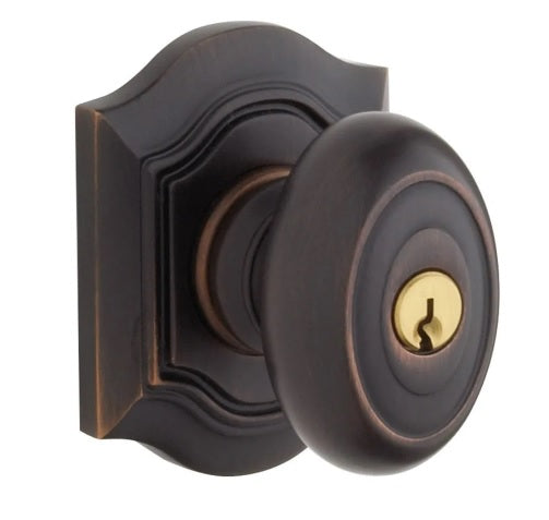 Baldwin Estate 5237 Keyed Bethpage Knob with Bethpage Rose in Venetian Bronze finish