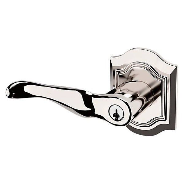 Baldwin Estate 5237 Keyed Bethpage Left Handed Lever with Bethpage Rose in Lifetime Polished Nickel finish