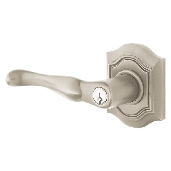 Baldwin Estate 5237 Keyed Bethpage Left Handed Lever with Bethpage Rose in Lifetime Satin Nickel finish