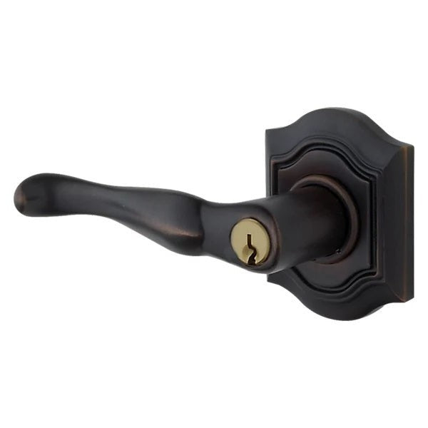 Baldwin Estate 5237 Keyed Bethpage Left Handed Lever with Bethpage Rose in Oil Rubbed Bronze finish