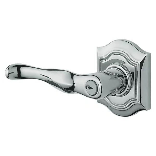 Baldwin Estate 5237 Keyed Bethpage Left Handed Lever with Bethpage Rose in Polished Chrome finish