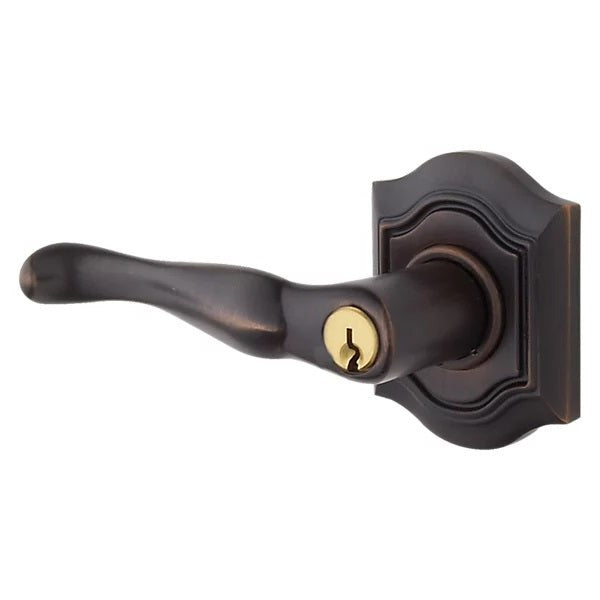 Baldwin Estate 5237 Keyed Bethpage Left Handed Lever with Bethpage Rose in Venetian Bronze finish