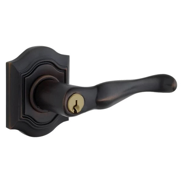 Baldwin Estate 5237 Keyed Bethpage Right Handed Lever with Bethpage Rose in Oil Rubbed Bronze finish