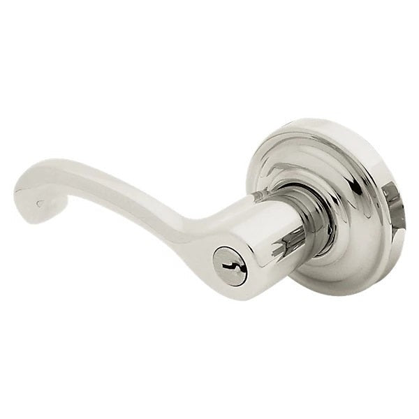 Baldwin Estate 5245 Keyed Classic Left Handed Lever with Classic Rose in Lifetime Polished Nickel finish