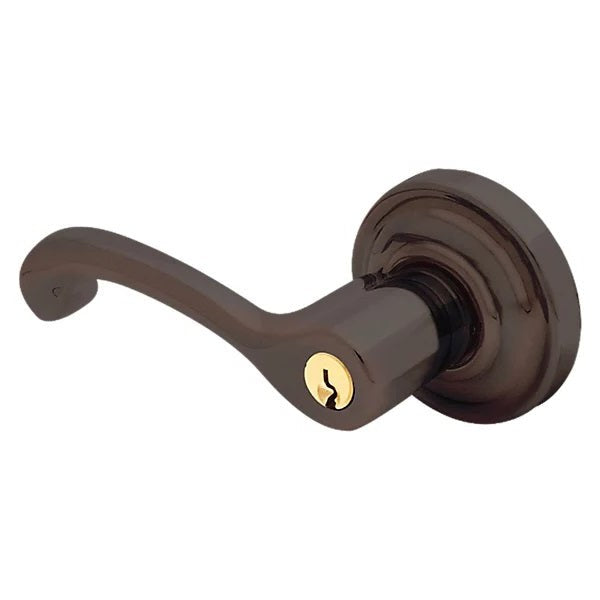 Baldwin Estate 5245 Keyed Classic Left Handed Lever with Classic Rose in Venetian Bronze finish