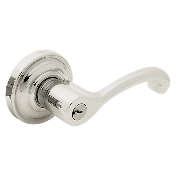 Baldwin Estate 5245 Keyed Classic Right Handed Lever with Classic Rose in Lifetime Polished Nickel finish