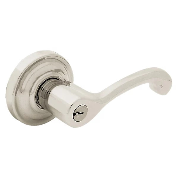 Baldwin Estate 5245 Keyed Classic Right Handed Lever with Classic Rose in Lifetime Satin Nickel finish