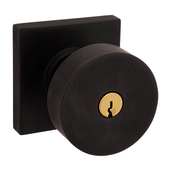 Baldwin Estate 5250 Keyed Contemporary Knob with Square Rose in Oil Rubbed Bronze finish