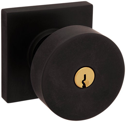 Baldwin Estate 5250 Keyed Contemporary Knob with Square Rosette in Oil Rubbed Bronze finish