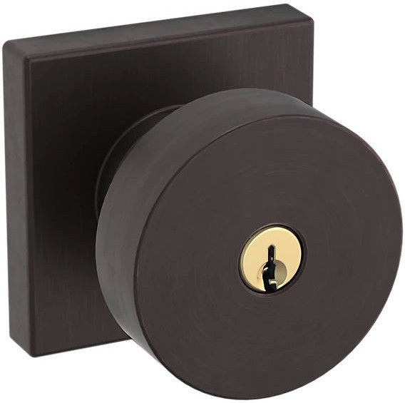 Baldwin Estate 5250 Keyed Contemporary Knob with Square Rosette in Venetian Bronze finish