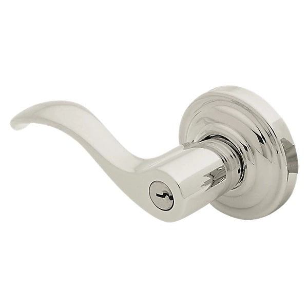 Baldwin Estate 5255 Keyed Wave Left Handed Lever with Classic Rose in Lifetime Polished Nickel finish