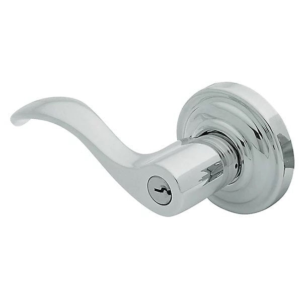 Baldwin Estate 5255 Keyed Wave Left Handed Lever with Classic Rose in Polished Chrome finish