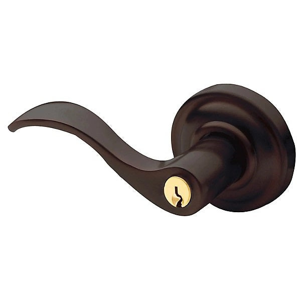 Baldwin Estate 5255 Keyed Wave Left Handed Lever with Classic Rose in Venetian Bronze finish