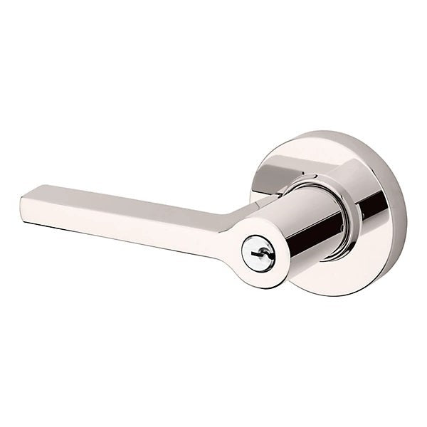 Baldwin Estate 5260 Keyed Square Left Handed Lever with Round Rose in Lifetime Polished Nickel finish