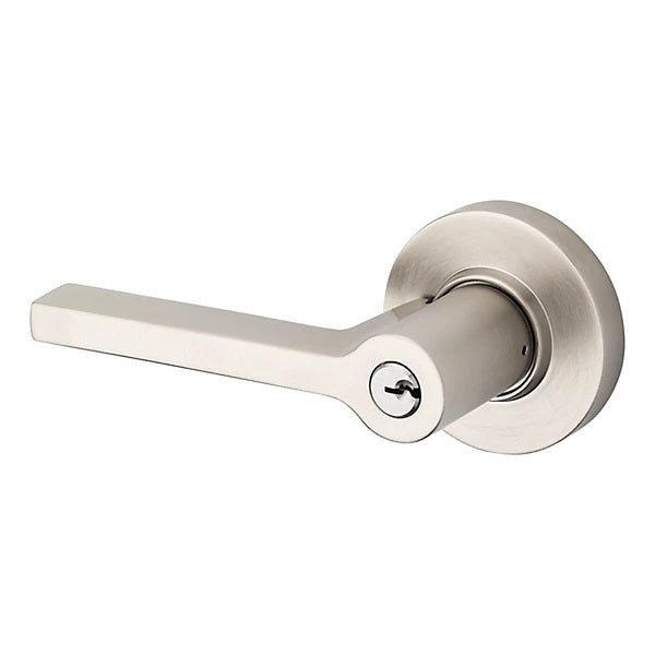 Baldwin Estate 5260 Keyed Square Left Handed Lever with Round Rose in Lifetime Satin Nickel finish