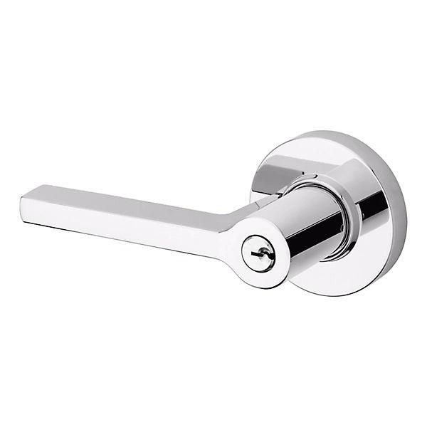 Baldwin Estate 5260 Keyed Square Left Handed Lever with Round Rose in Polished Chrome finish