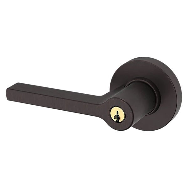 Baldwin Estate 5260 Keyed Square Left Handed Lever with Round Rose in Venetian Bronze finish