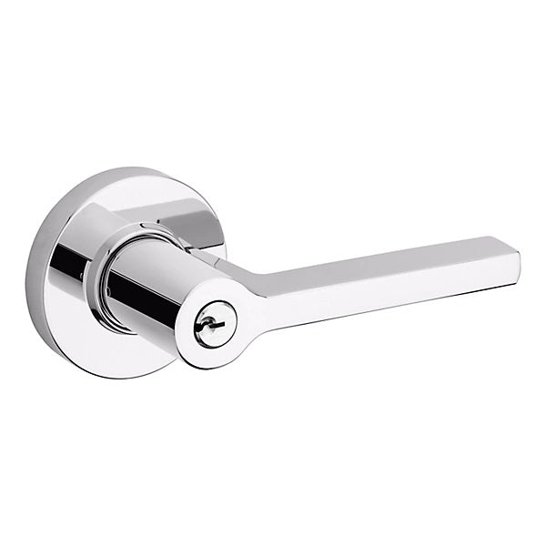 Baldwin Estate 5260 Keyed Square Right Handed Lever with Round Rose in Polished Chrome finish