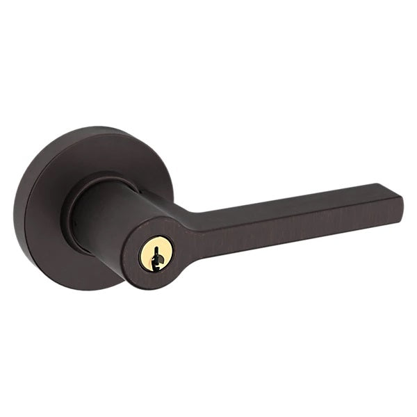 Baldwin Estate 5260 Keyed Square Right Handed Lever with Round Rose in Venetian Bronze finish