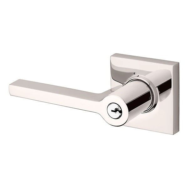 Baldwin Estate 5285 Keyed Square Left Handed Lever with Square Rose in Lifetime Polished Nickel finish