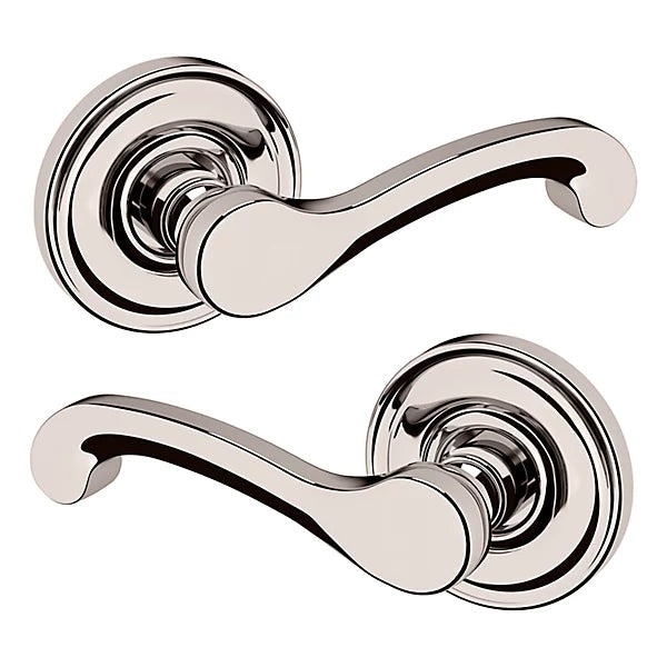 Baldwin Estate 5445V Full Dummy Lever with 5048 Rose in Lifetime Polished Nickel finish