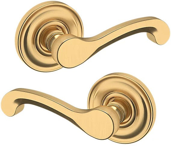 Baldwin Estate 5445V Full Dummy Lever with 5048 Rosette in Lifetime Satin Brass finish