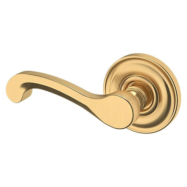 Baldwin Estate 5445V Left Handed Half Dummy Lever with 5048 Rose in Lifetime Satin Brass finish