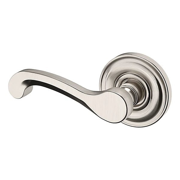 Baldwin Estate 5445V Left Handed Half Dummy Lever with 5048 Rose in Lifetime Satin Nickel finish