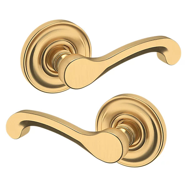 Baldwin Estate 5445V Passage Lever with 5048 Rose in Lifetime Satin Brass finish