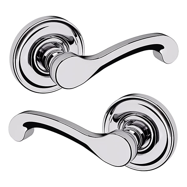 Baldwin Estate 5445V Passage Lever with 5048 Rose in Polished Chrome finish