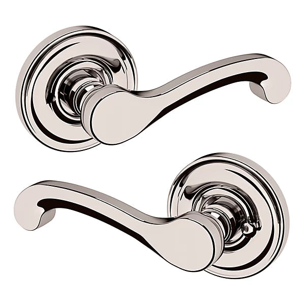 Baldwin Estate 5445V Privacy Lever with 5048 Rose in Lifetime Polished Nickel finish