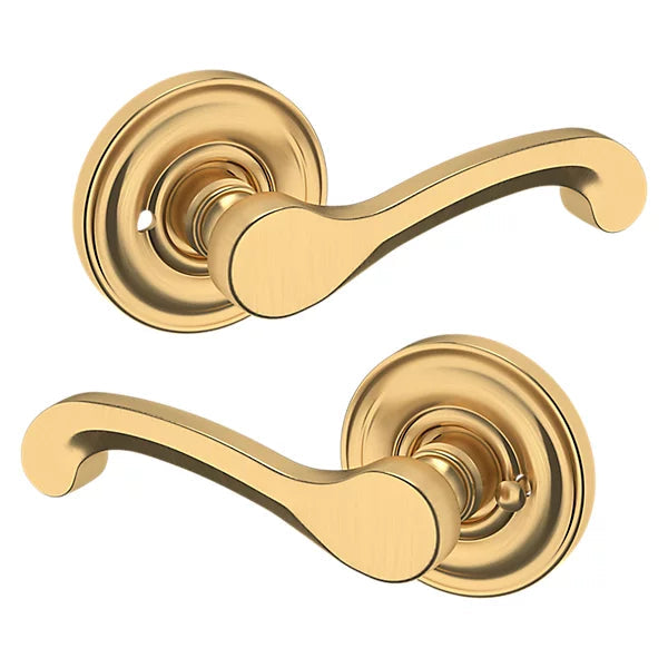 Baldwin Estate 5445V Privacy Lever with 5048 Rose in Lifetime Satin Brass finish