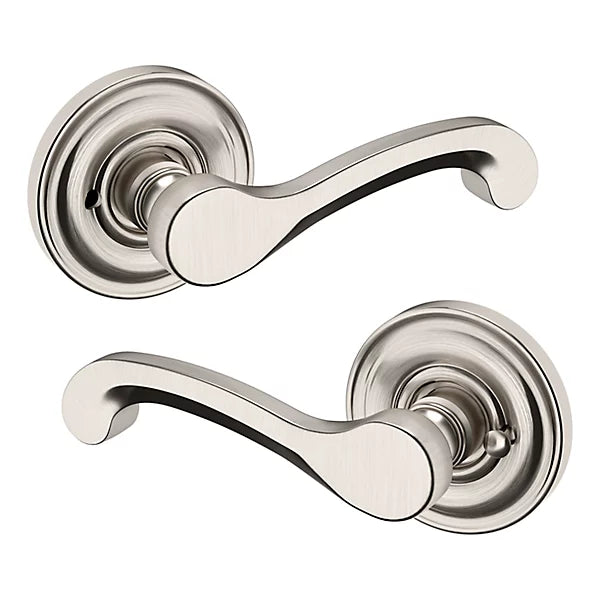 Baldwin Estate 5445V Privacy Lever with 5048 Rose in Lifetime Satin Nickel finish