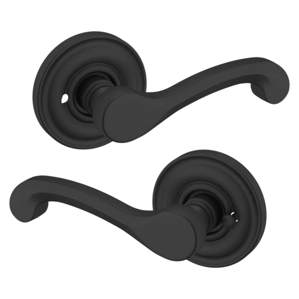 Baldwin Estate 5445V Privacy Lever with 5048 Rose in Satin Black finish