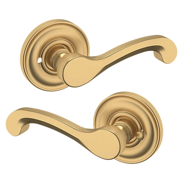 Baldwin Estate 5445V Privacy Lever with 5048 Rose in Vintage Brass finish