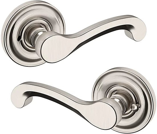 Baldwin Estate 5445V Privacy Lever with 5048 Rosette in Lifetime Satin Nickel finish