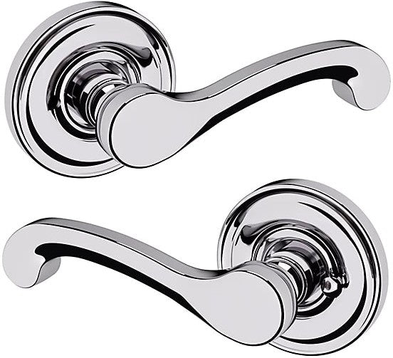 Baldwin Estate 5445V Privacy Lever with 5048 Rosette in Polished Chrome finish