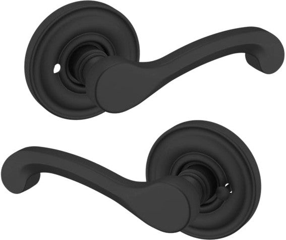 Baldwin Estate 5445V Privacy Lever with 5048 Rosette in Satin Black finish