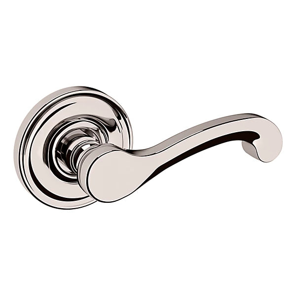 Baldwin Estate 5445V Right Handed Half Dummy Lever with 5048 Rose in Lifetime Polished Nickel finish