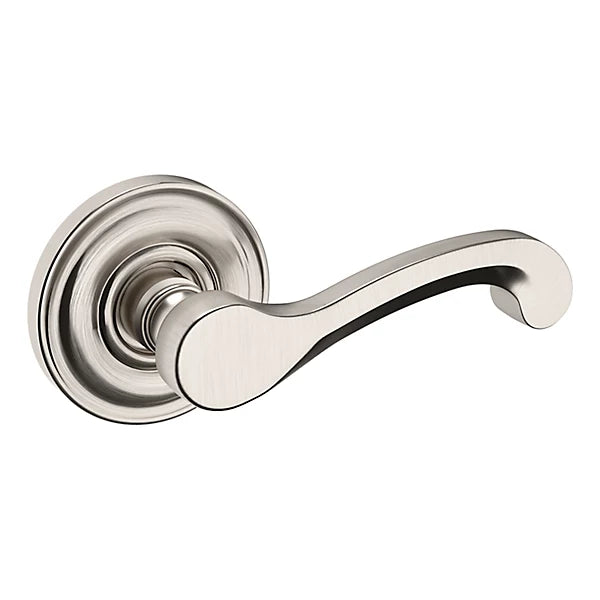 Baldwin Estate 5445V Right Handed Half Dummy Lever with 5048 Rose in Lifetime Satin Nickel finish