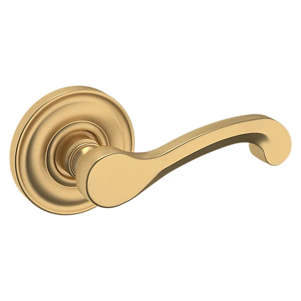 Baldwin Estate 5445V Right Handed Half Dummy Lever with 5048 Rose in Vintage Brass finish