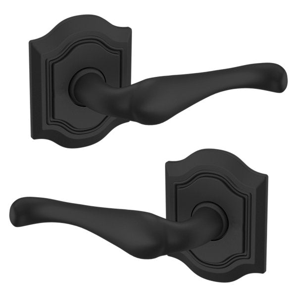 Baldwin Estate 5447V Passage Lever with R027 Rose in Satin Black finish