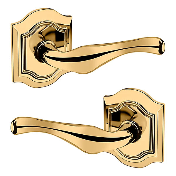 Baldwin Estate 5447V Passage Lever with R027 Rose in Unlacquered Brass finish