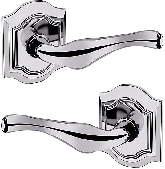 Baldwin Estate 5447V Passage Lever with R027 Rosette in Polished Chrome finish