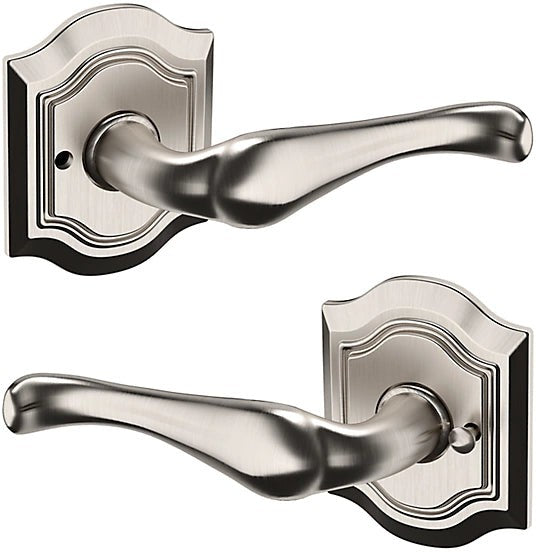 Baldwin Estate 5447V Privacy Lever with R027 Rosette in Lifetime Satin Nickel finish