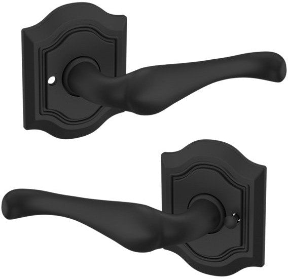 Baldwin Estate 5447V Privacy Lever with R027 Rosette in Satin Black finish