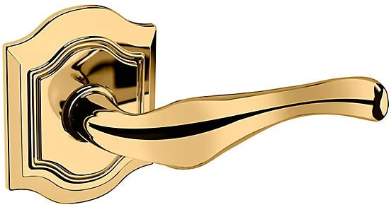 Baldwin Estate 5447V Right Handed Half Dummy Lever with R027 Rosette in Lifetime Polished Brass finish