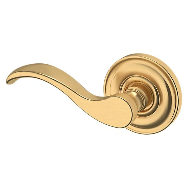 Baldwin Estate 5455V Left Handed Half Dummy Lever with 5048 Rose in Lifetime Satin Brass finish